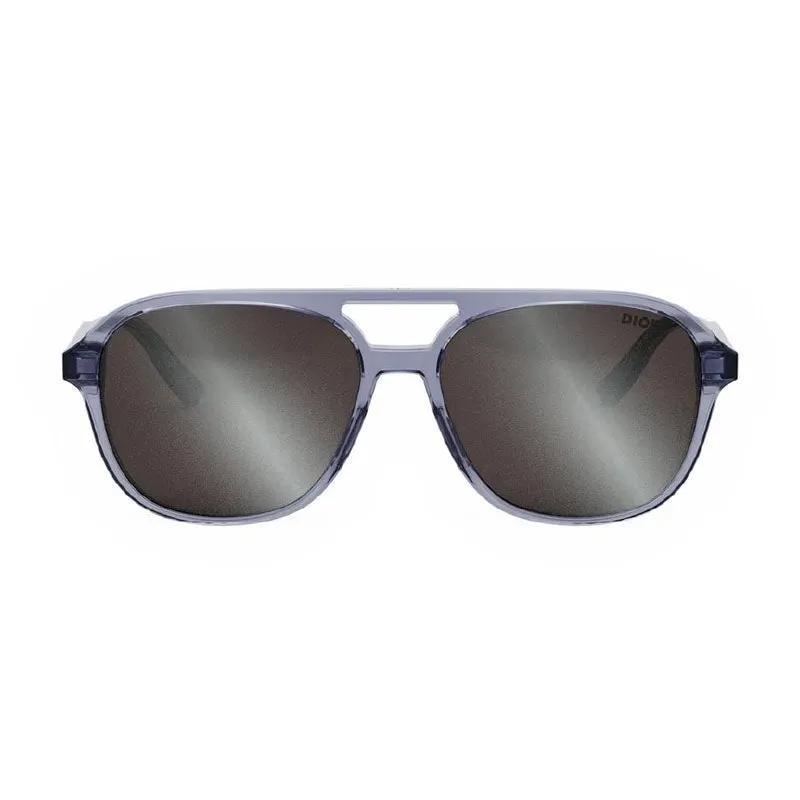 Dior Sunglasses Square Full Rim, Transparent Blue Frame And Silver Mirror Lens Indiorn1I80A4