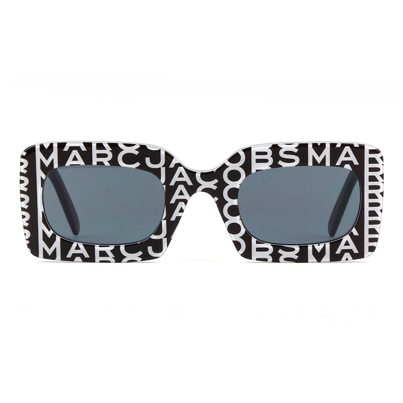 Marc Jacobs Sunglasses Rectangle Full Rim, Black Monogram Frame and Grey Lens MARC488/N/S003KIR