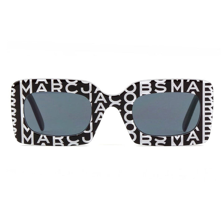 Marc Jacobs Sunglasses Rectangle Full Rim, Black Monogram Frame and Grey Lens MARC488/N/S003KIR