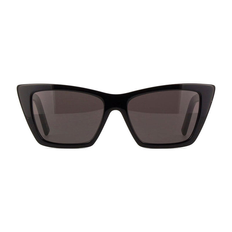 Saint Laurent Sunglasses Cat Eye Full Rim, Shiny Black Frame and Grey Lens SL276MICA032