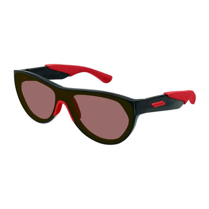 Bottega Veneta Sunglasses Shield Full Rim, Shiny Black/red Frame And Red Lens Bv1234S004