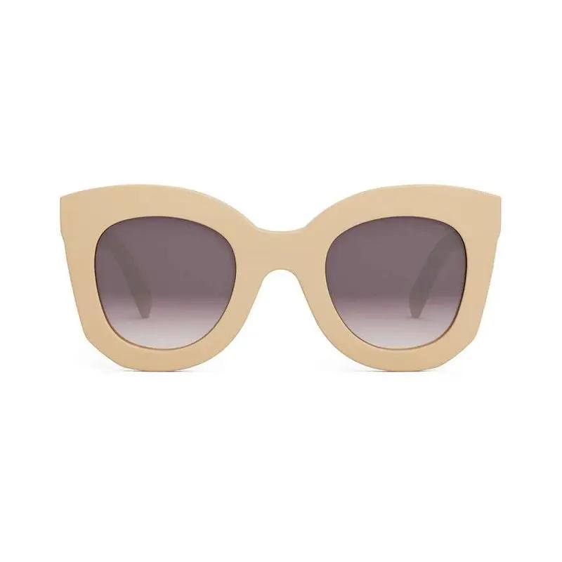 Celine Sunglasses Square Full Rim, Beige Frame And Gradient Violet Lens Cl4005Fn57Z