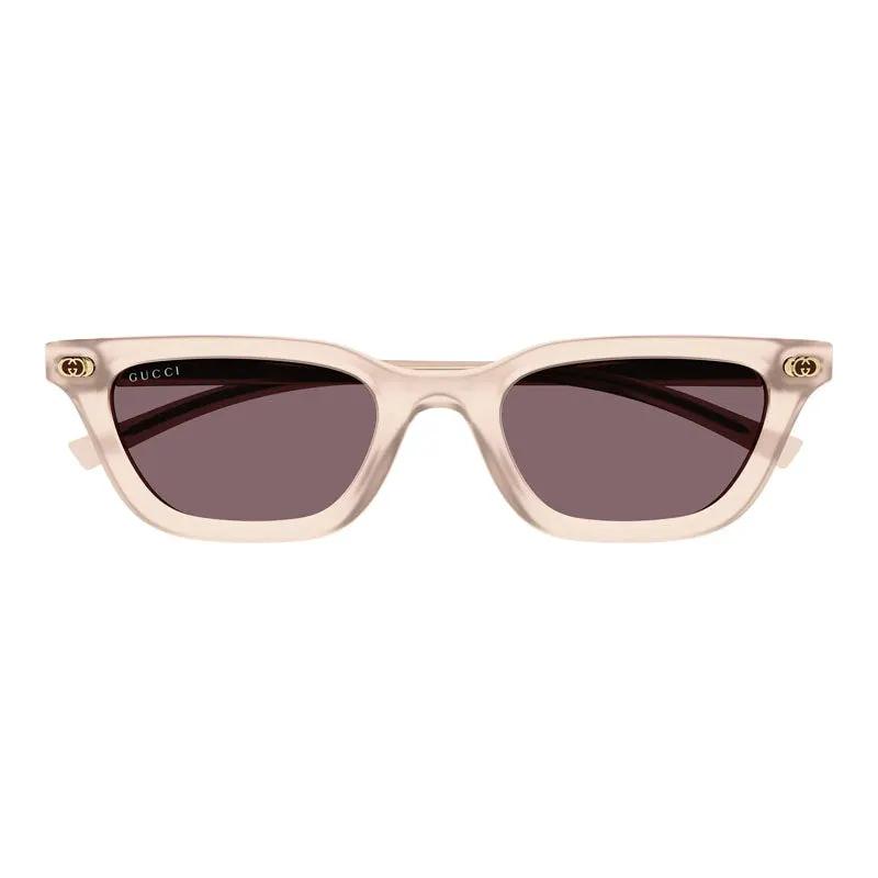 Gucci Sunglasses Rectangle Full Rim, Shiny Pink Frame And Red Lens Gg1944S005