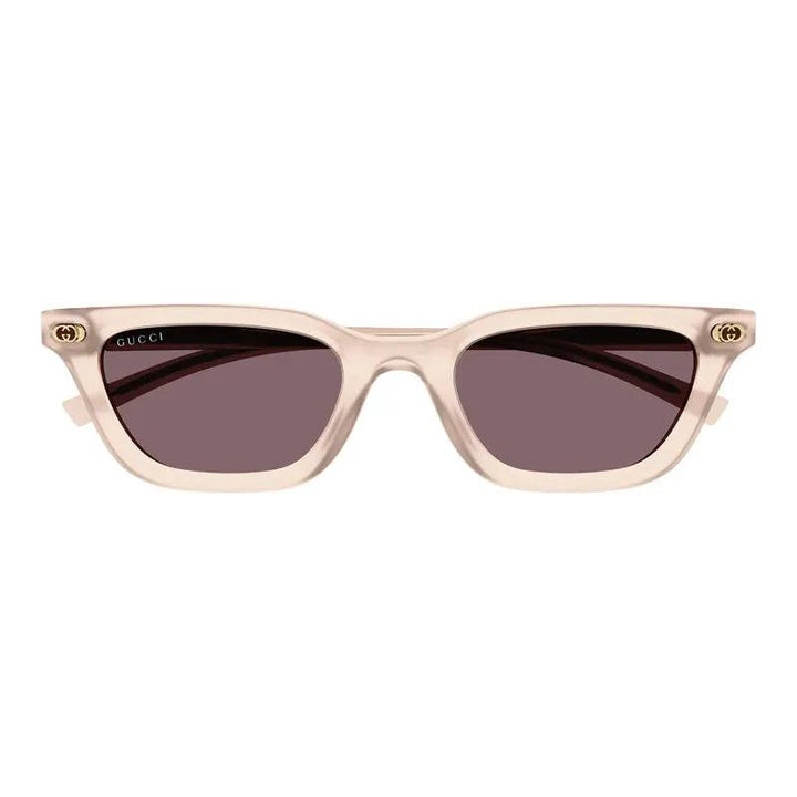Gucci Sunglasses Rectangle Full Rim, Shiny Pink Frame And Red Lens Gg1944S005