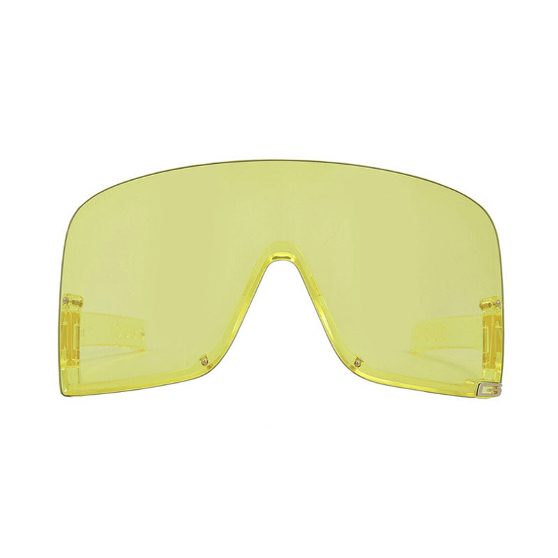 Gucci Shield Semi Rim, with a Yellow frame and Bright Yellow lens.