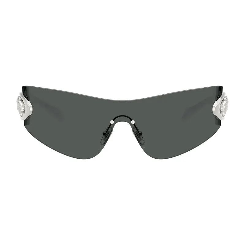 Versace Sunglasses Shield Full Rim, White Frame And Dark Grey Lens Ve22801000/87
