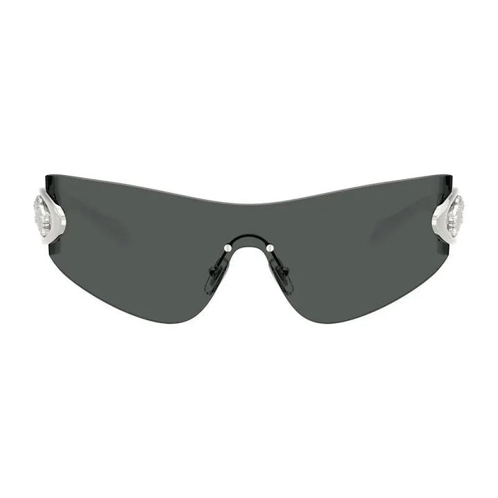 Versace Sunglasses Shield Full Rim, White Frame And Dark Grey Lens Ve22801000/87