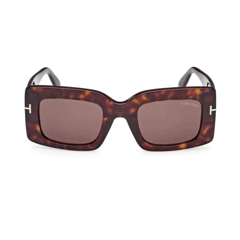 Tom Ford Sample Sale | Tom Ford Sunglasses Square Full Rim, Dark Havana Frame and Brown Lens FT118852E - Sunglasses | Designer outlet