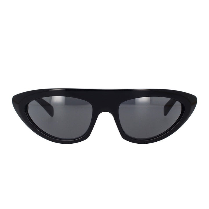 Celine Geometric Full Rim, with a Shiny Black frame and Smoke lens.