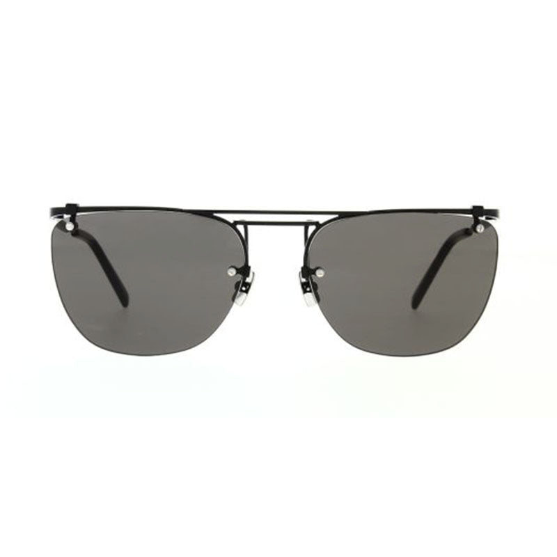 Saint Laurent Sunglasses Square Semi Rim, Black Frame and Black Lens SL600001