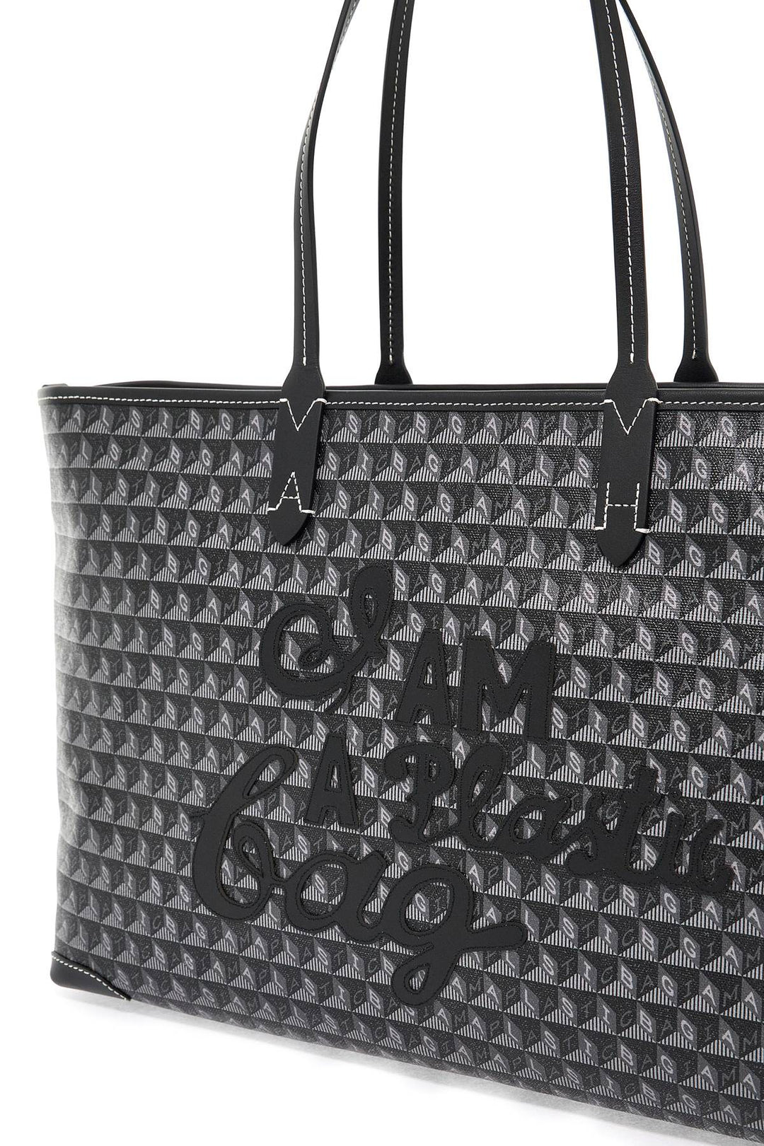 Bolso de mano con cremallera y motivo "I Am A Plastic Bag" de Anya Hindmarch