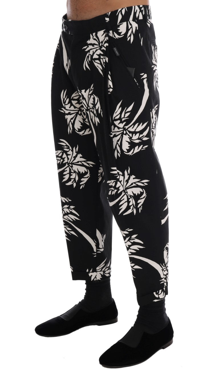 Dolce &amp; Gabbana Sample Sale Dolce &amp; Gabbana Black Tree Cotton Stretch Pants - | Designer outlet