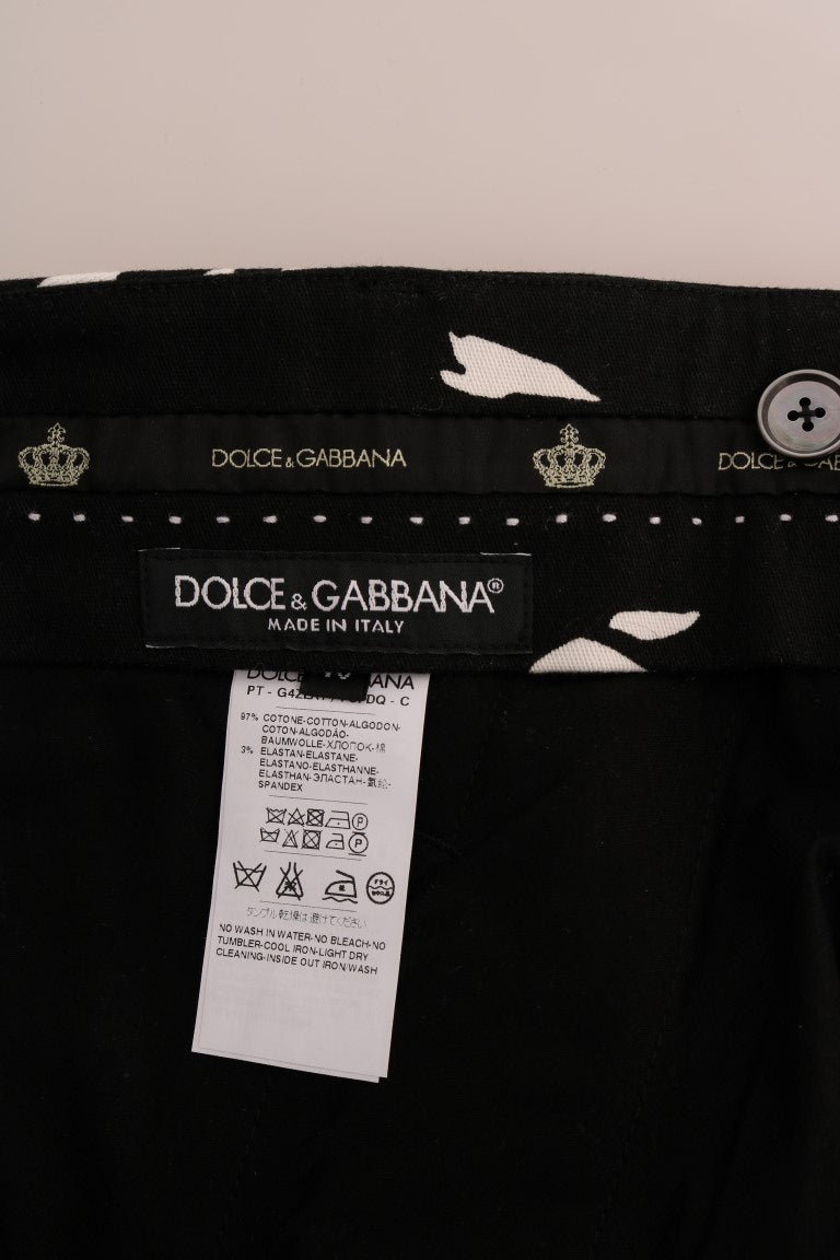 Dolce &amp; Gabbana Sample Sale Dolce &amp; Gabbana Black Tree Cotton Stretch Pants - | Designer outlet