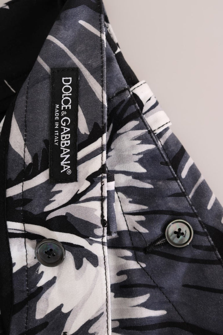Dolce &amp; Gabbana Sample Sale Dolce &amp; Gabbana Gray Banana Leaf Cotton Pants - | Designer outlet