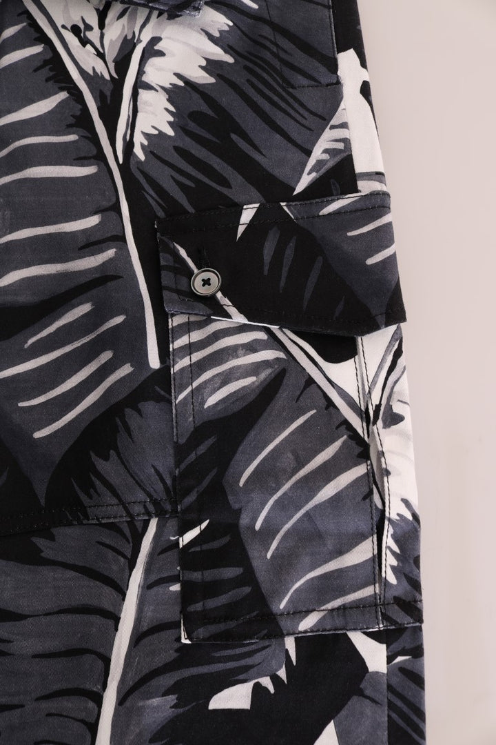 Dolce &amp; Gabbana Sample Sale Dolce &amp; Gabbana Gray Banana Leaf Cotton Pants - | Designer outlet