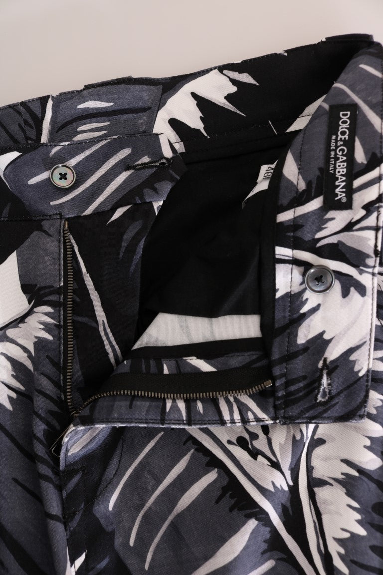 Dolce &amp; Gabbana Sample Sale Dolce &amp; Gabbana Gray Banana Leaf Cotton Pants - | Designer outlet