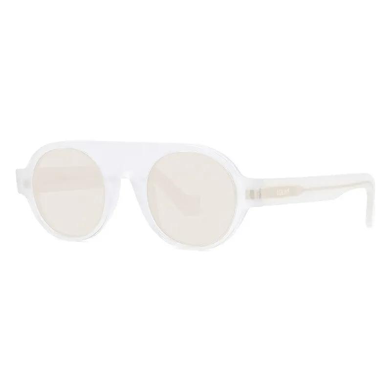 Loewe Sunglasses Round Full Rim, White Frame And Brown Lens Lw40020F21E