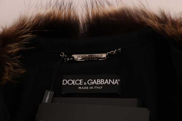 Dolce & Gabbana - Dolce & Gabbana Elegant Brown Raccoon Fur Knee - Length Coat - JKT1125 - 1 - Ask Me Wear