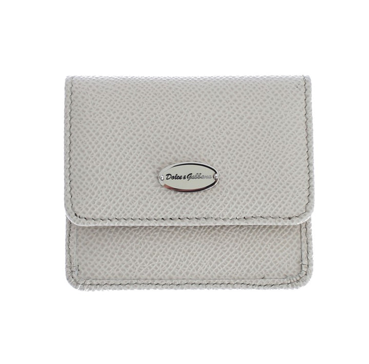 Dolce & Gabbana - Dolce & Gabbana Sleek White Leather Condom Case Wallet - SIG31697 - Ask Me Wear