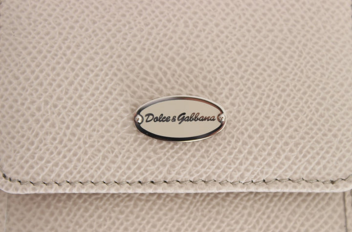 Dolce & Gabbana - Dolce & Gabbana Sleek White Leather Condom Case Wallet - SIG31697 - Ask Me Wear