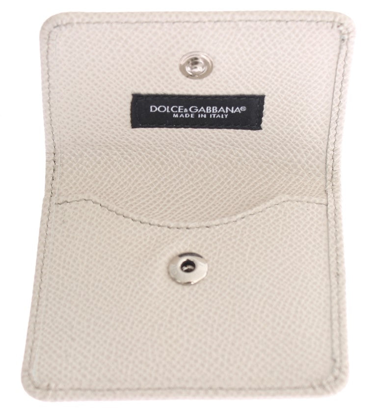 Dolce & Gabbana - Dolce & Gabbana Sleek White Leather Condom Case Wallet - SIG31697 - Ask Me Wear