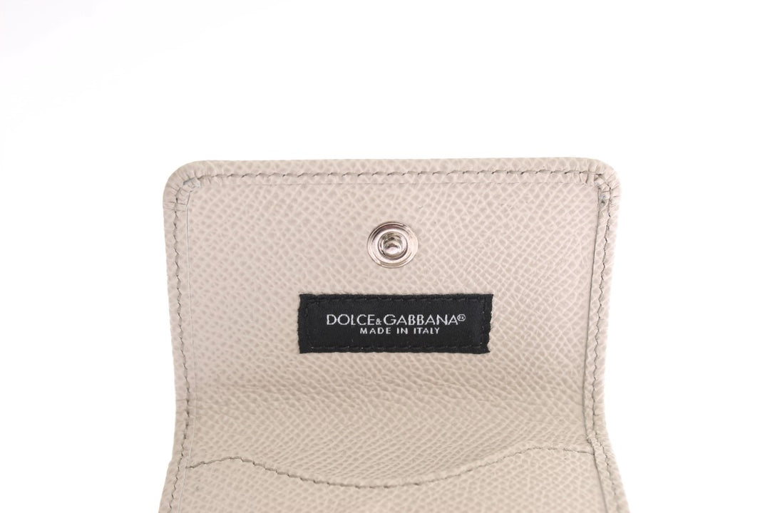 Dolce & Gabbana - Dolce & Gabbana Sleek White Leather Condom Case Wallet - SIG31697 - Ask Me Wear