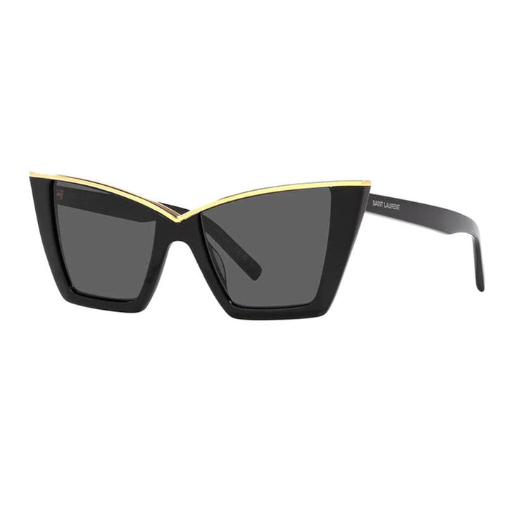 Saint Laurent Sunglasses Cat Eye Full Rim, Black Frame and Silver Mirror Lens SL570002