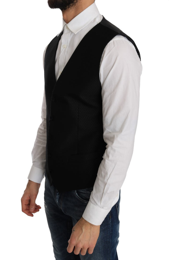 Dolce & Gabbana Black Polka Dot Pattern Vest by Dolce & Gabbana outlet now on sale