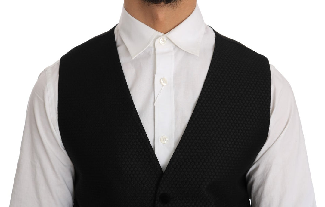 Dolce & Gabbana Black Polka Dot Pattern Vest by Dolce & Gabbana outlet now on sale