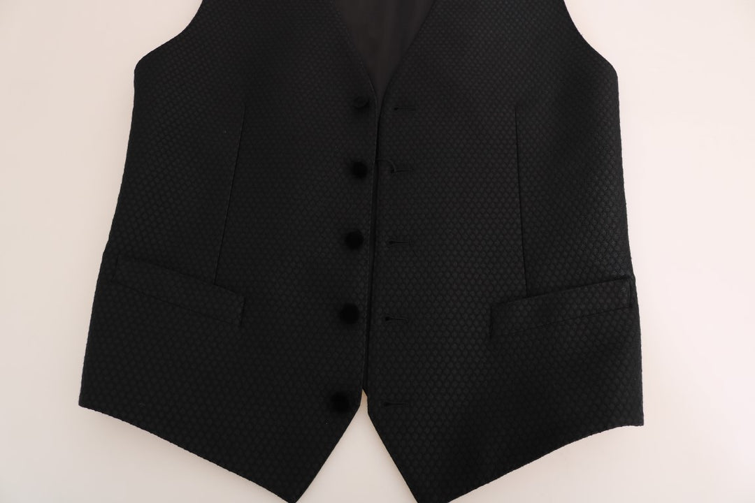 Dolce & Gabbana Black Polka Dot Pattern Vest by Dolce & Gabbana outlet now on sale