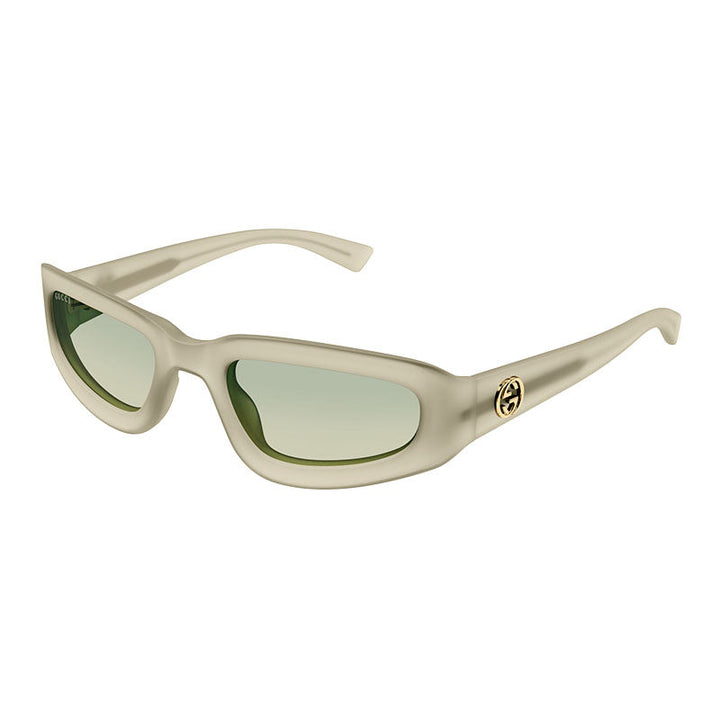 Gucci Sunglasses Rectangle Full Rim, Matte Milky Light Yellow Frame and Gradient Grey to Brown Lens GG1787S005