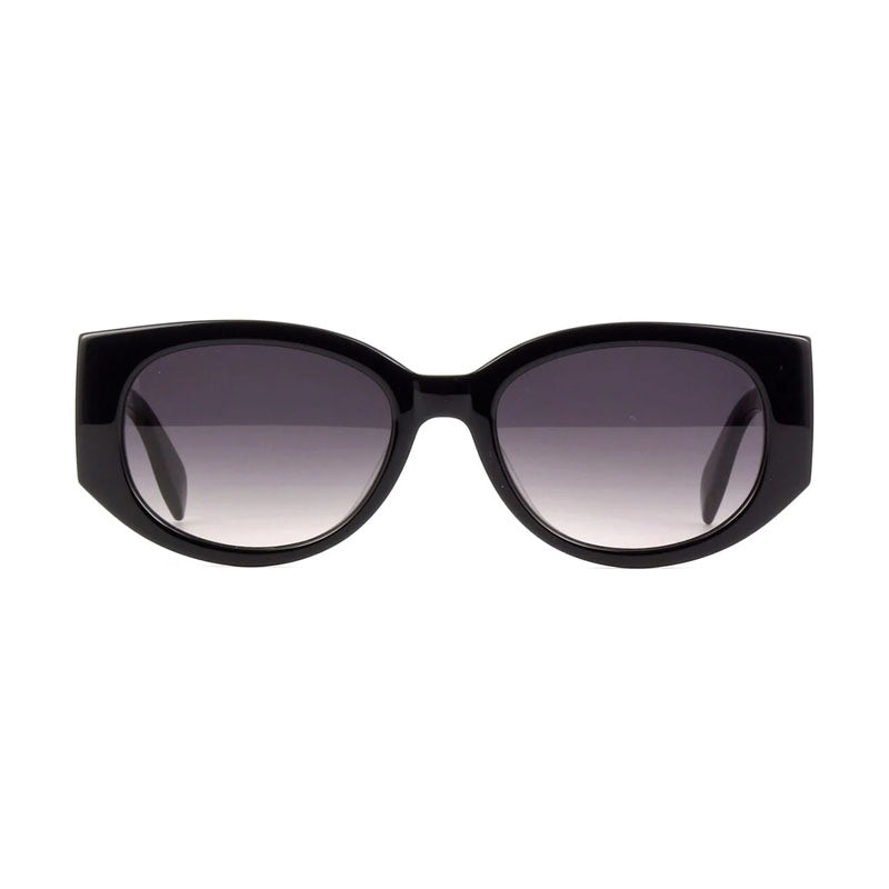 Alexander McQueen Sunglasses Square Full Rim, Shiny Black Frame and Grey Gradient Lens AM0330S001