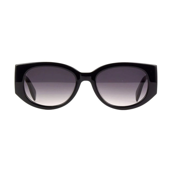 Alexander McQueen Sunglasses Square Full Rim, Shiny Black Frame and Grey Gradient Lens AM0330S001