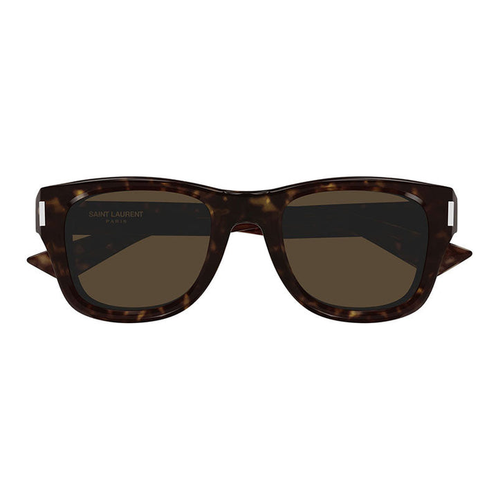 Saint Laurent Sunglasses Square Full Rim, Dark Havana Frame and Brown Lens SL801002