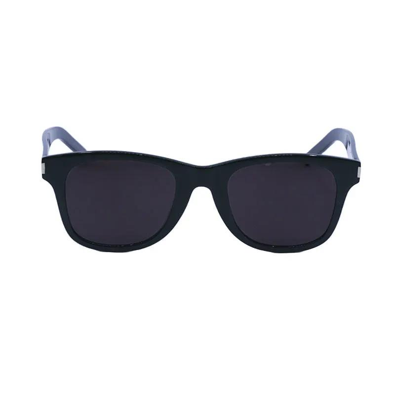 Saint Laurent Sunglasses Square Full Rim, Green Frame And Black Lens Sl51Bslim005