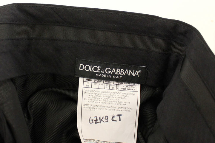 Dolce &amp; Gabbana Black Wool Stretch Pleated Pants by Dolce &amp; Gabbana outlet now on sale