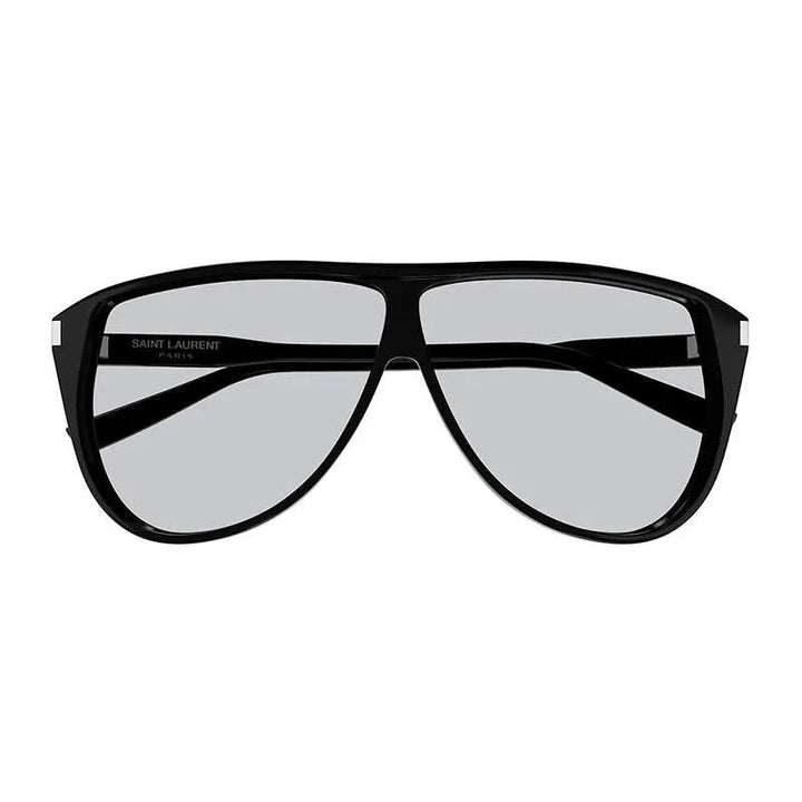 Saint Laurent Sunglasses Aviator Full Rim, Black Frame And Light Blue Lens