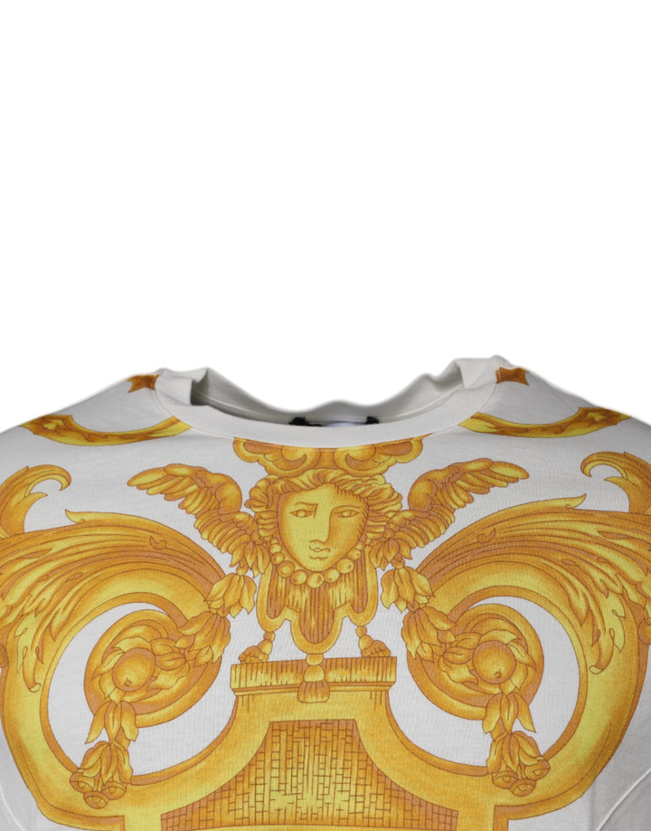 Versace Sample Sale Versace White Medusa Print Cotton Crew Neck T-shirt - | Designer outlet
