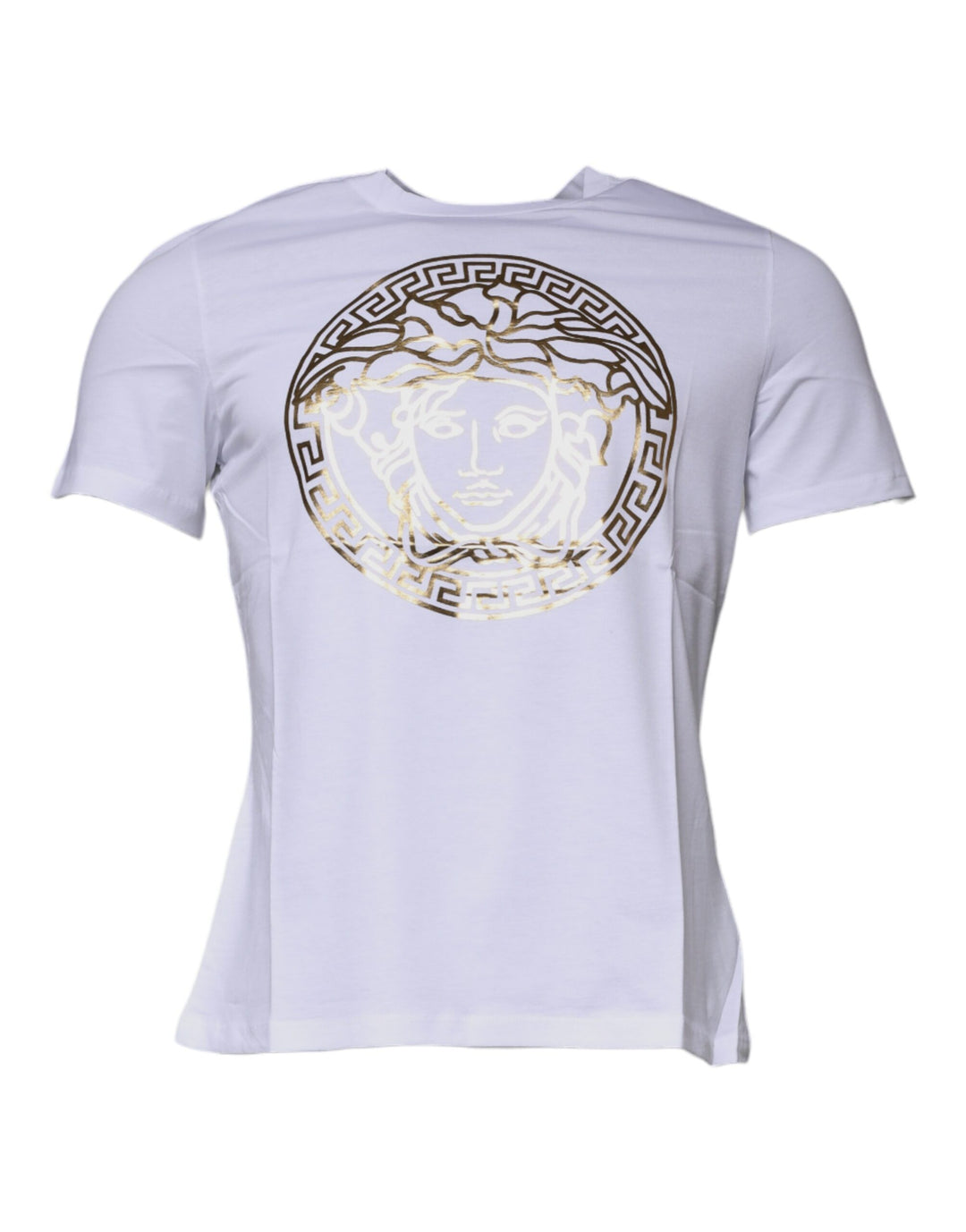 Versace Sample Sale Versace White Medusa Print Cotton Crew Neck T-shirt - | Designer outlet
