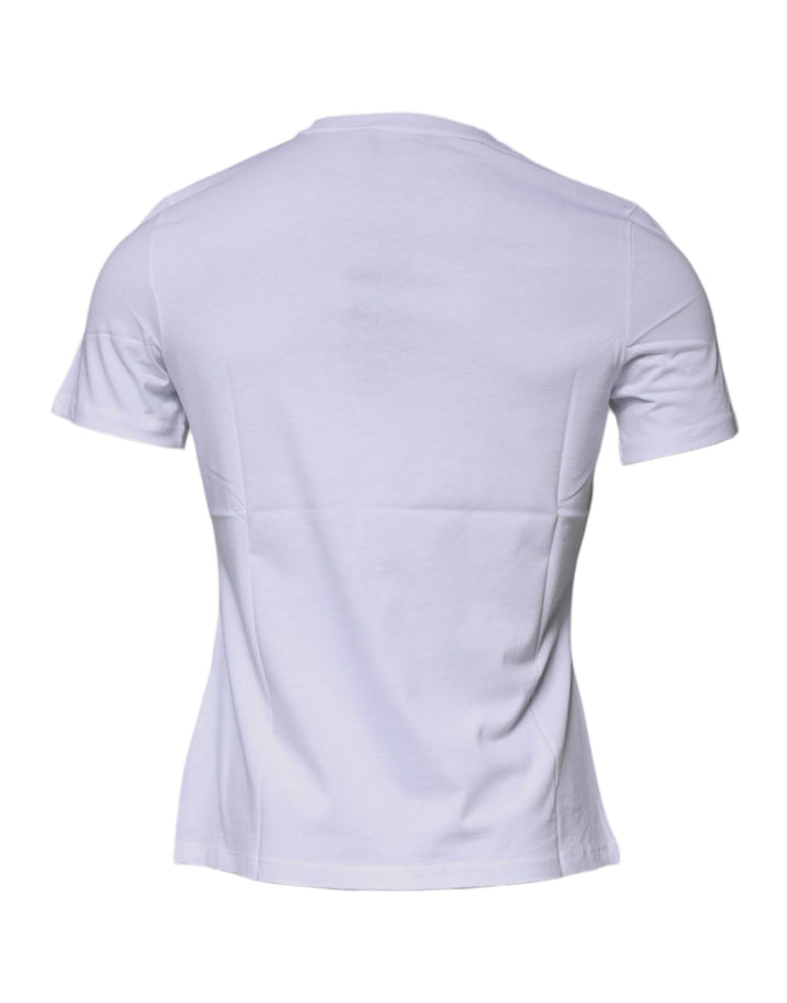Versace Sample Sale Versace White Medusa Print Cotton Crew Neck T-shirt - | Designer outlet