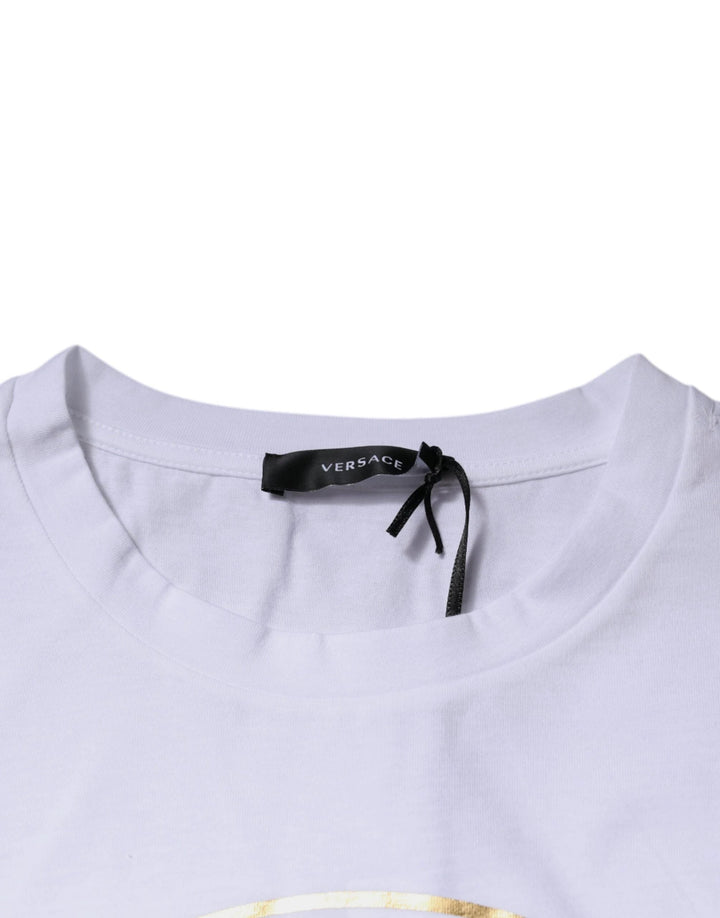 Versace Sample Sale Versace White Medusa Print Cotton Crew Neck T-shirt - | Designer outlet