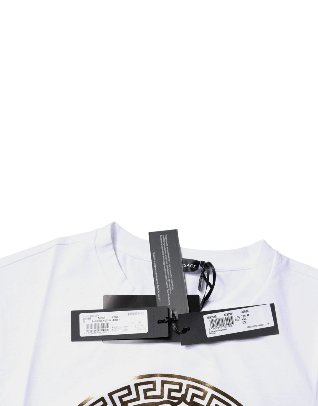 Versace Sample Sale Versace White Medusa Print Cotton Crew Neck T-shirt - | Designer outlet
