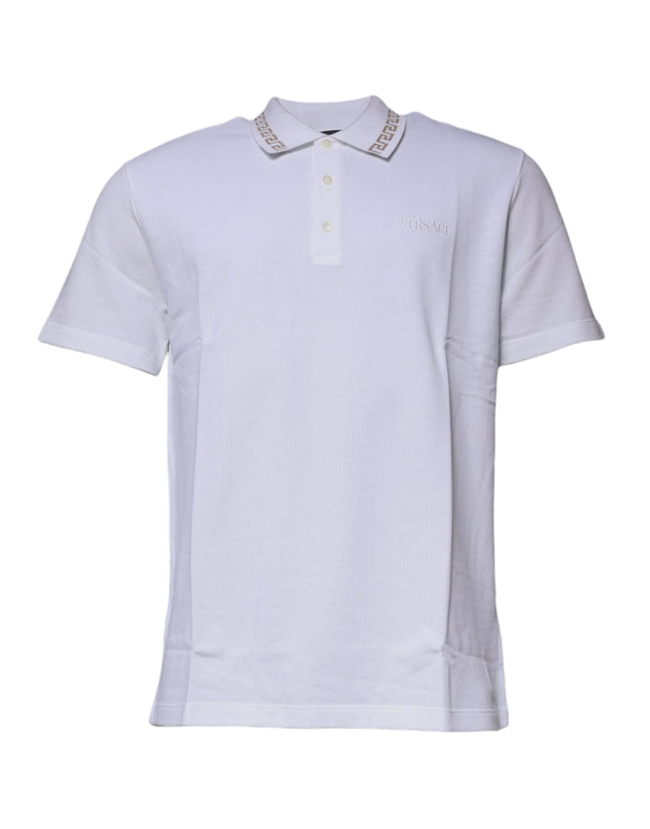 Versace Sample Sale Versace White Viscose Collared Men Polo Short Sleeves T-shirt - | Designer outlet