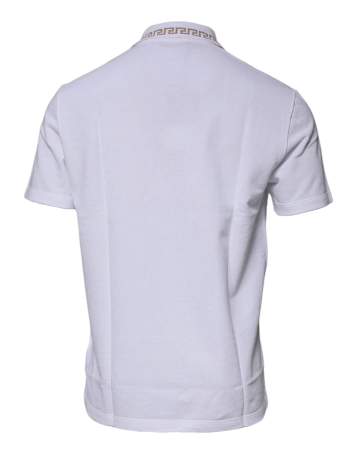 Versace Sample Sale Versace White Viscose Collared Men Polo Short Sleeves T-shirt - | Designer outlet
