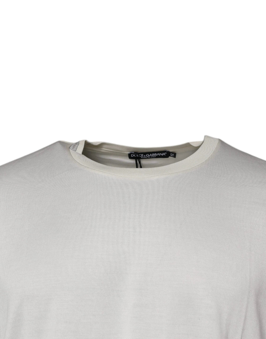 Dolce &amp; Gabbana Sample Sale Dolce &amp; Gabbana Off White Crew Neck Short Sleeve T-shirt - | Designer outlet