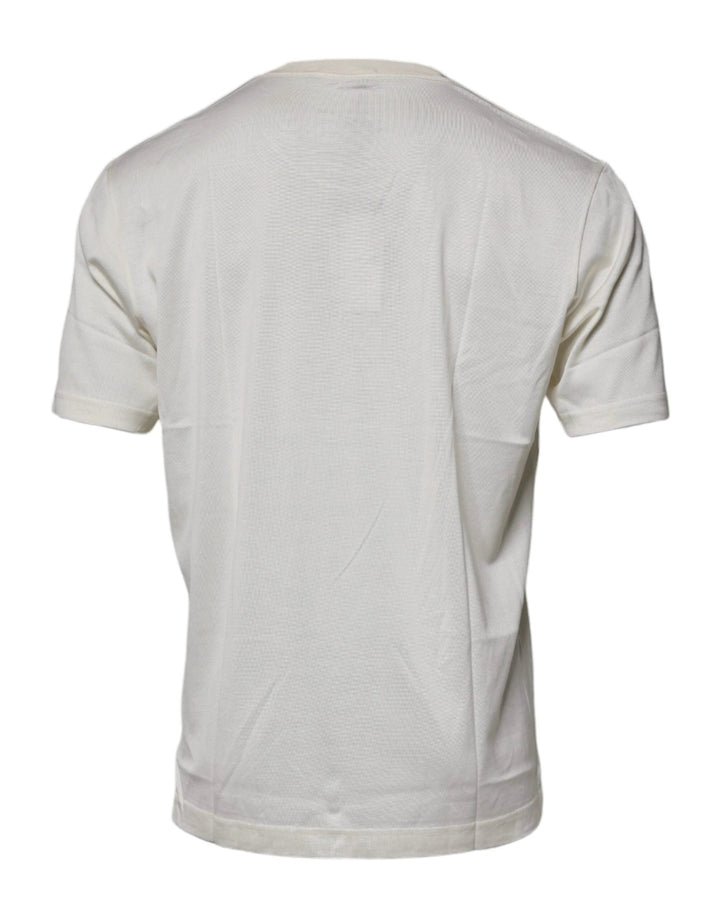 Dolce &amp; Gabbana Sample Sale Dolce &amp; Gabbana Off White Crew Neck Short Sleeve T-shirt - | Designer outlet