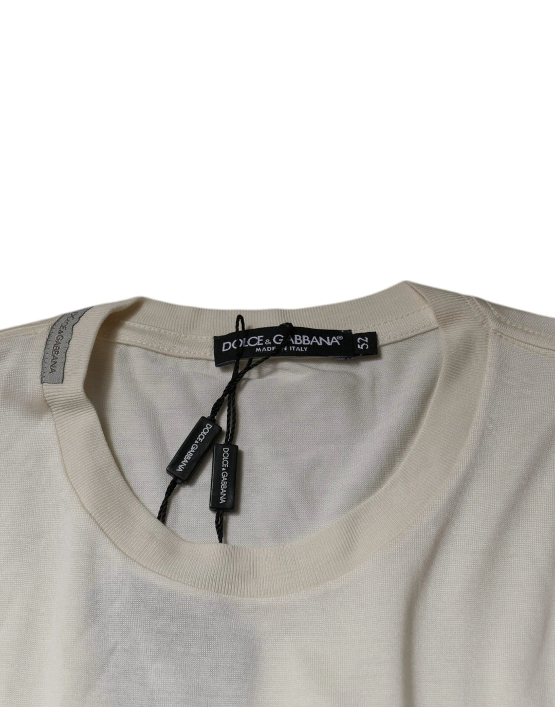 Dolce &amp; Gabbana Sample Sale Dolce &amp; Gabbana Off White Crew Neck Short Sleeve T-shirt - | Designer outlet