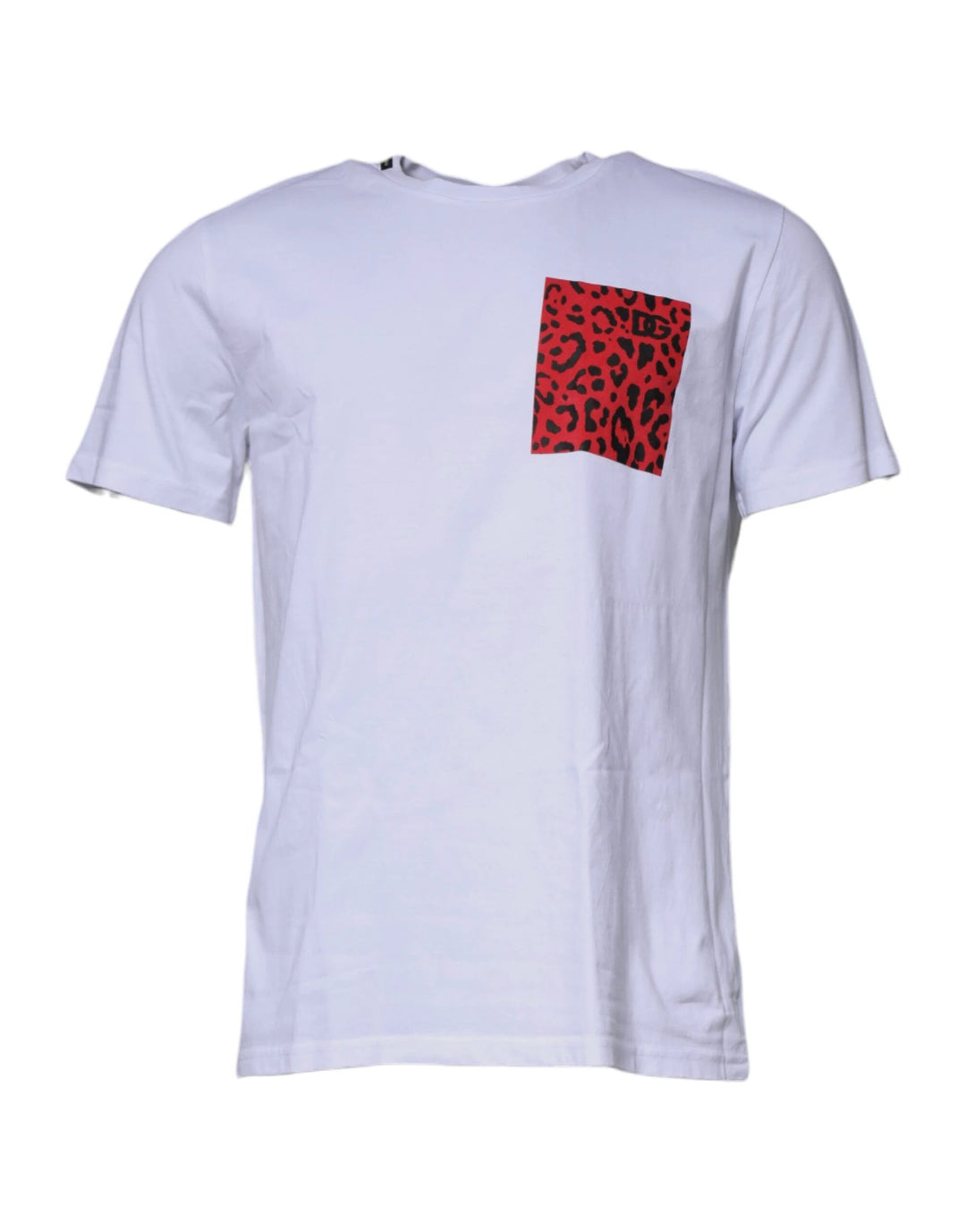 Dolce &amp; Gabbana White Red Leopard Cotton Crew Neck T-shirt by Dolce &amp; Gabbana outlet now on sale