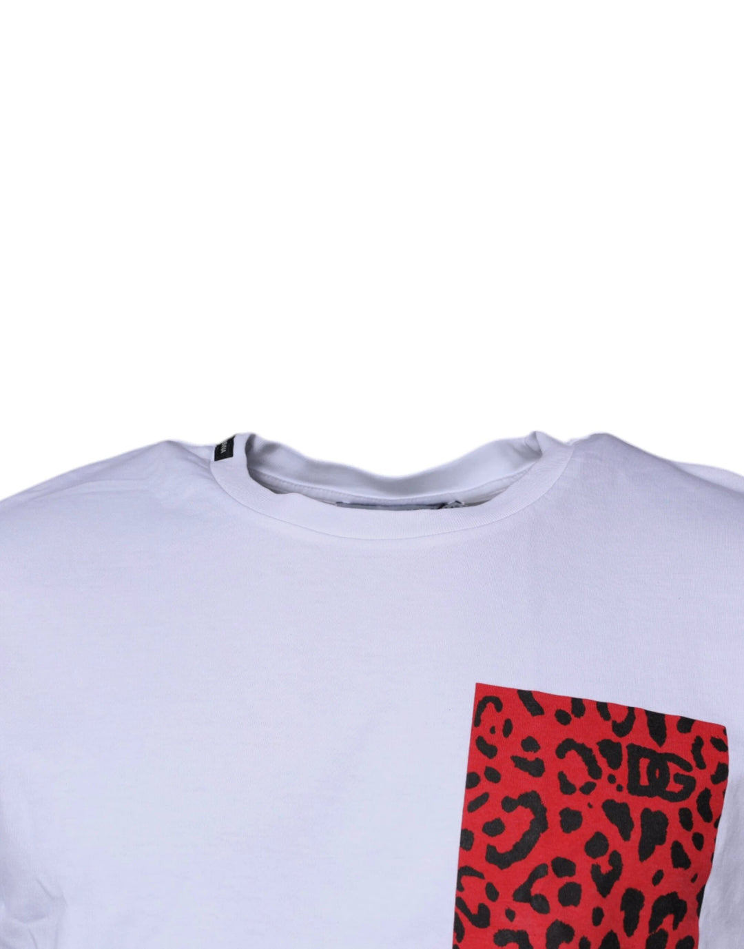 Dolce &amp; Gabbana Sample Sale Dolce &amp; Gabbana White Red Leopard Cotton Crew Neck T-shirt - | Designer outlet