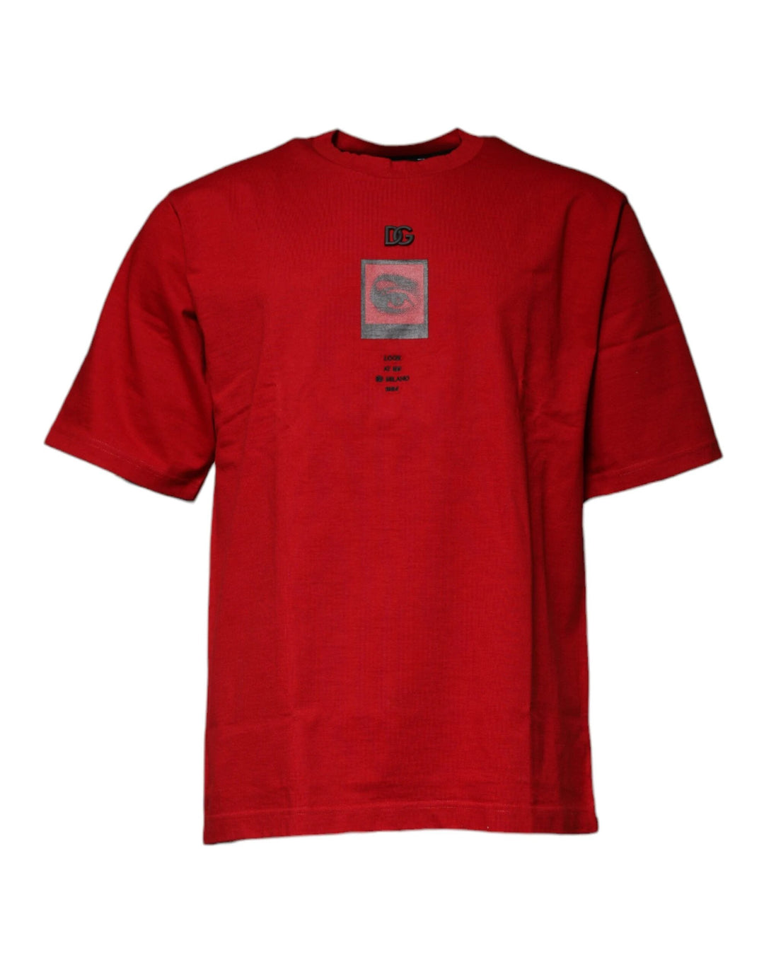Dolce &amp; Gabbana Red DG Eye Cotton Crew Neck T-shirt by Dolce &amp; Gabbana outlet now on sale